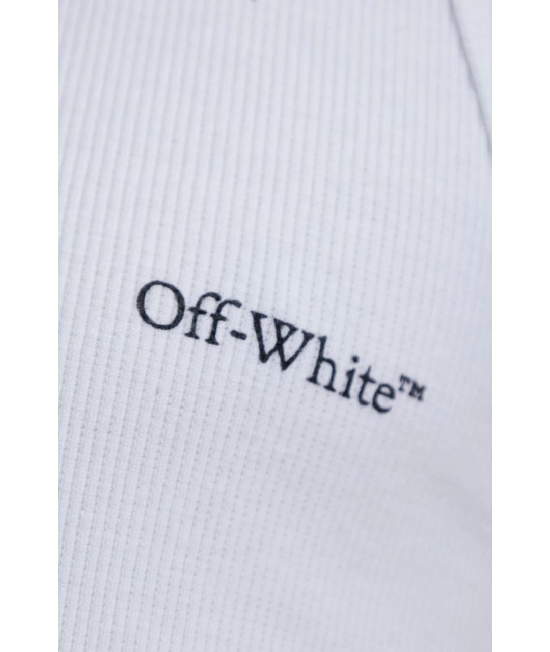 OFF-WHITE Белая хлопковая футболка, фото 4