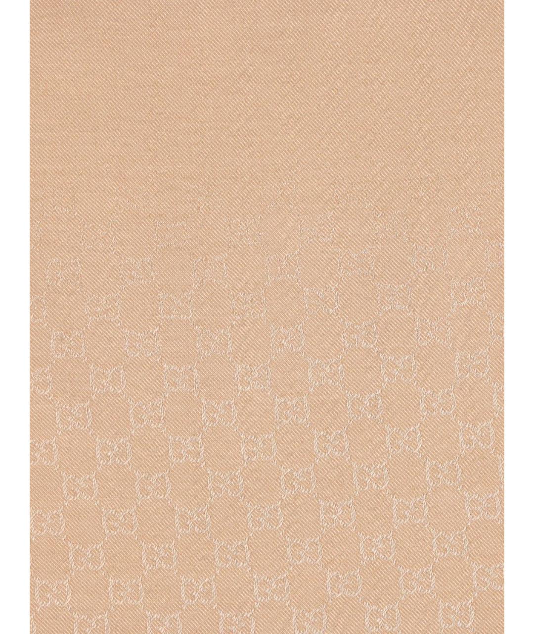 GUCCI Бежевый шерстяной шарф, фото 2