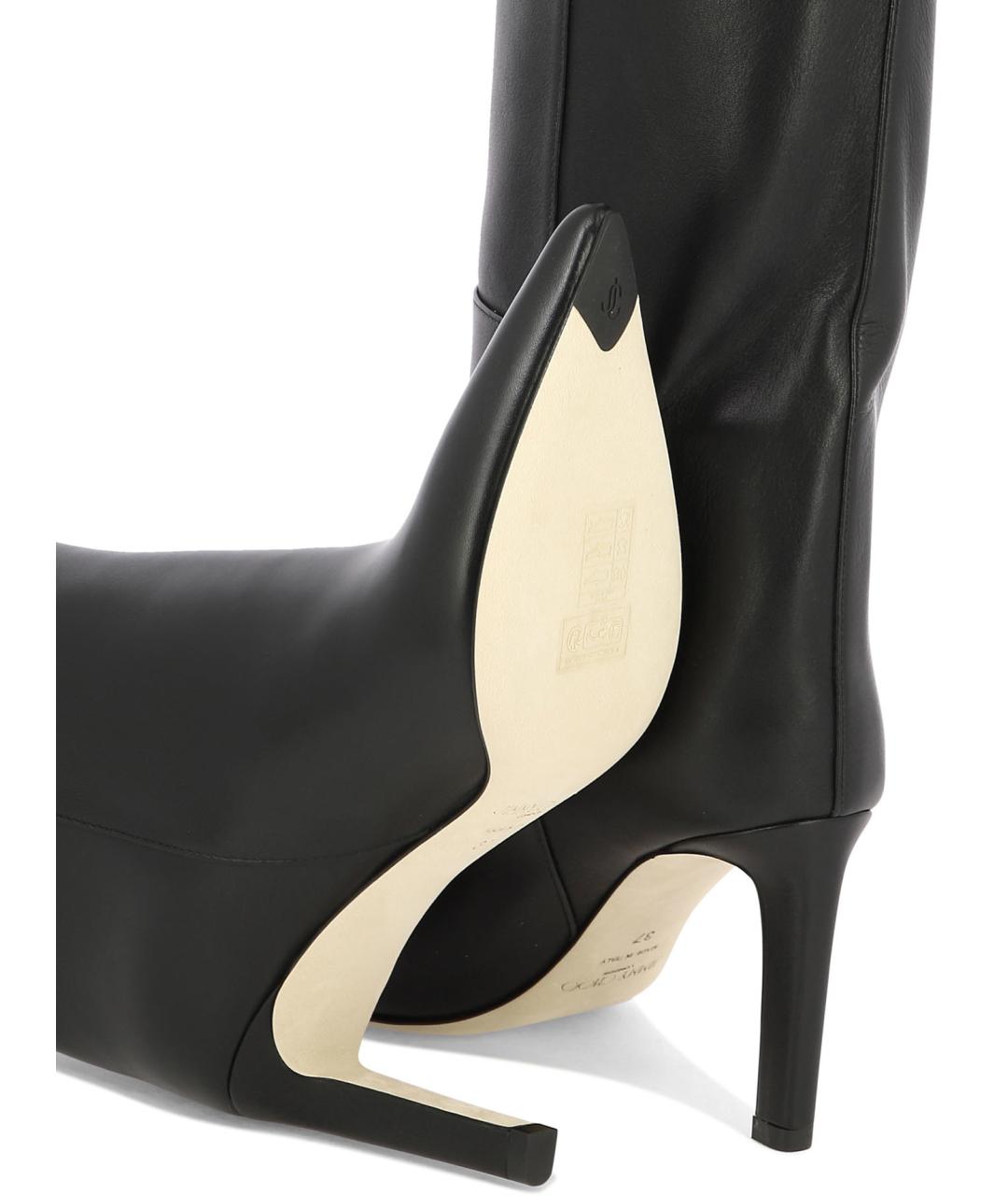 JIMMY CHOO Черные кожаные сапоги, фото 5