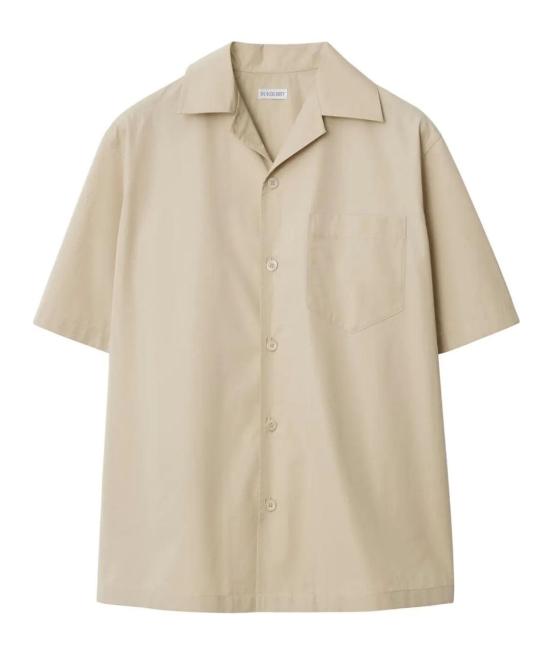 BURBERRY Бежевая хлопковая кэжуал рубашка, фото 1