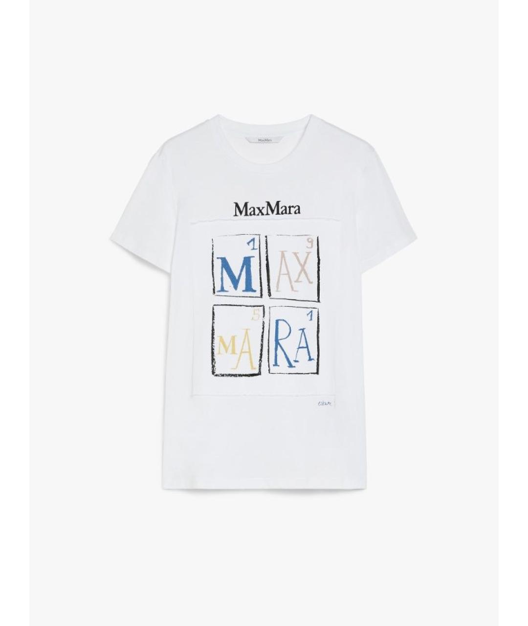 MAX MARA Белая хлопковая футболка, фото 4