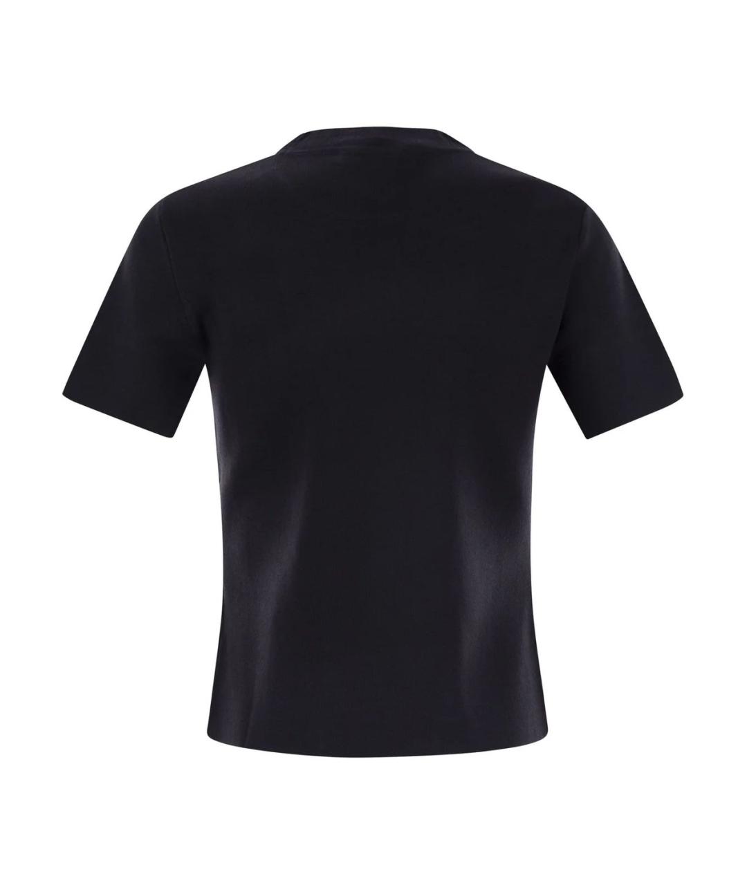 MAX MARA Черная хлопковая футболка, фото 2