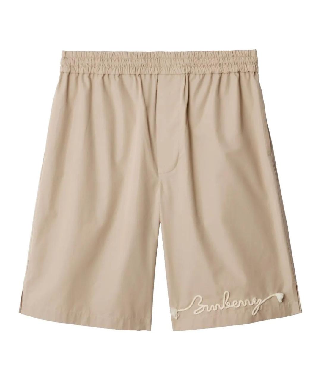 BURBERRY Бежевые хлопковые шорты, фото 1