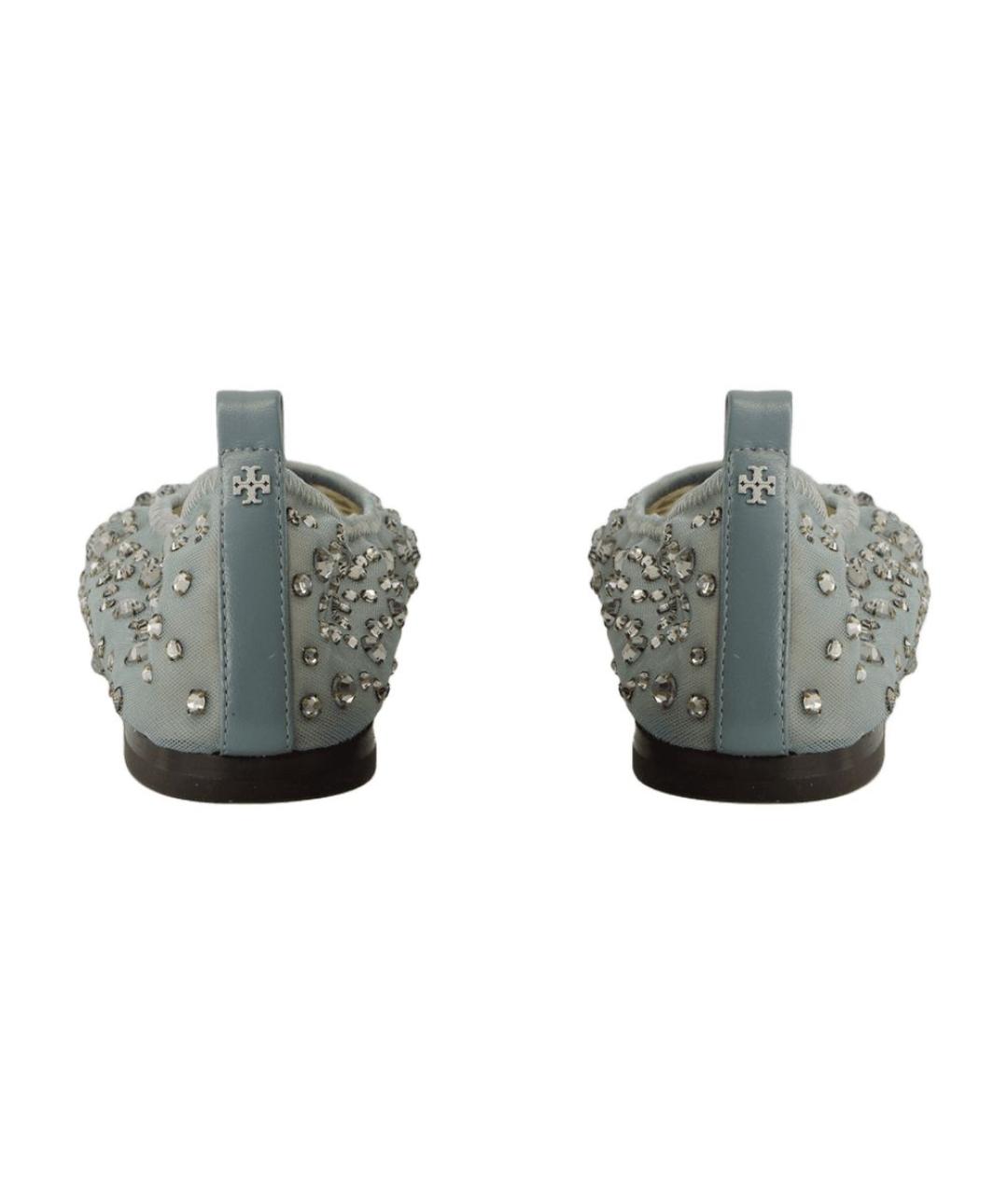 TORY BURCH Синие кожаные балетки, фото 3