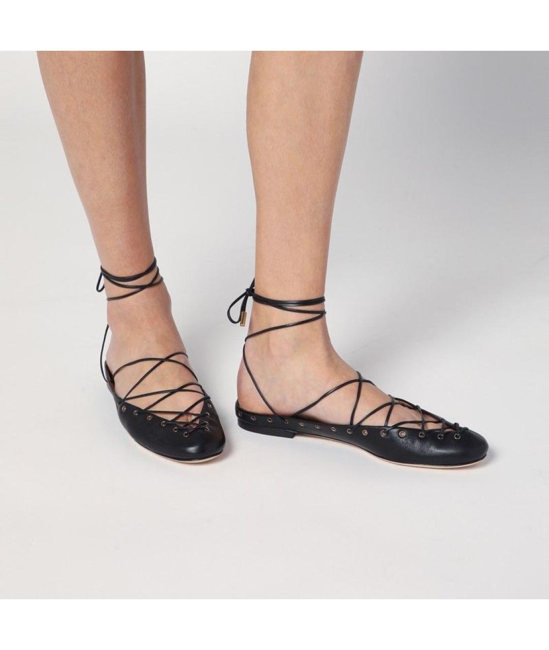 CHLOE Черные кожаные балетки, фото 2
