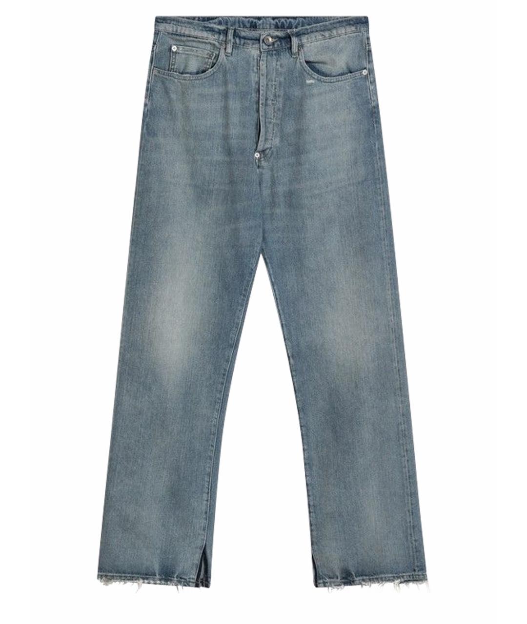 MAISON MARGIELA Голубые хлопковые прямые джинсы, фото 1