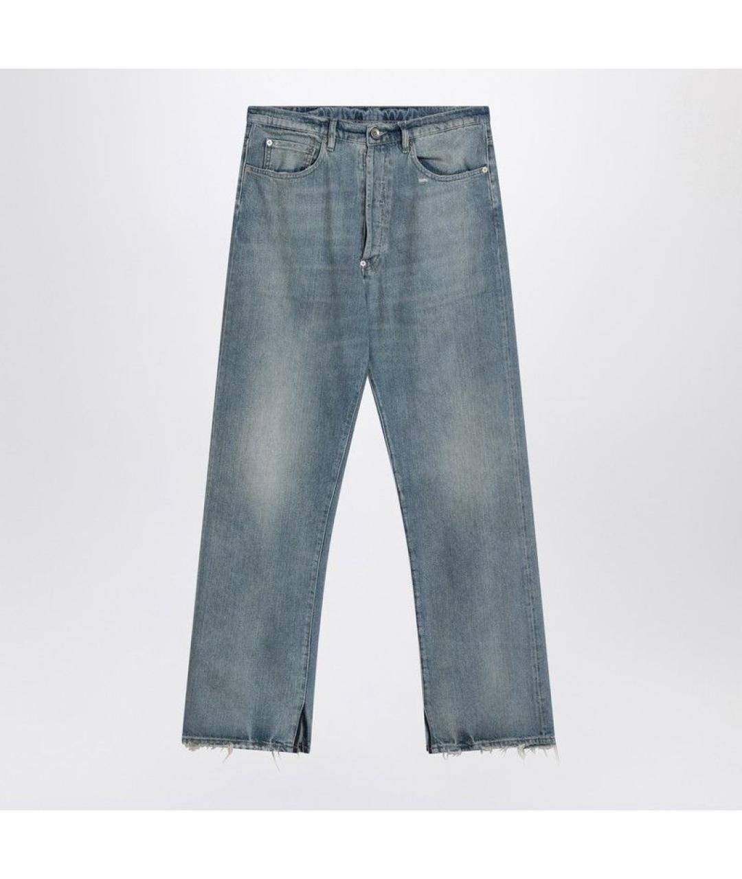 MAISON MARGIELA Голубые хлопковые прямые джинсы, фото 3