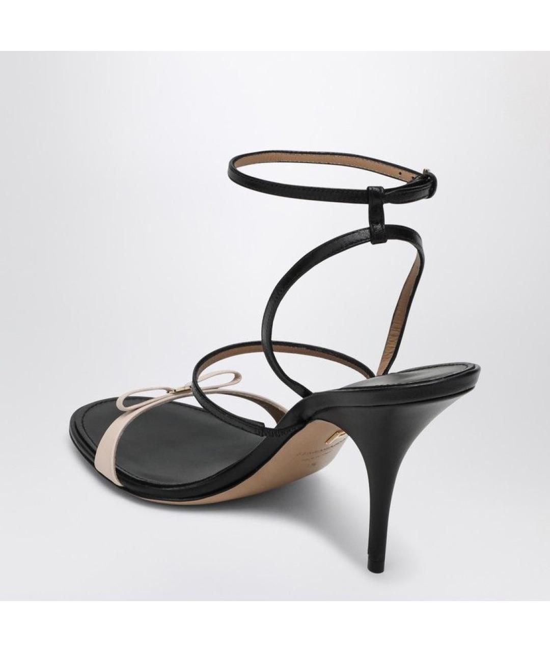 FERRAGAMO Черные кожаные босоножки, фото 3
