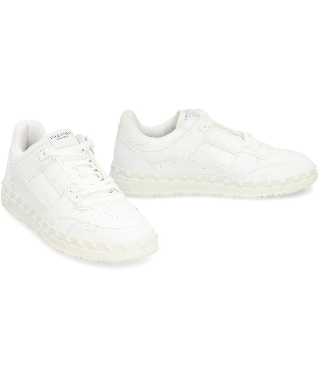 VALENTINO Белые кожаные низкие кроссовки / кеды, фото 3