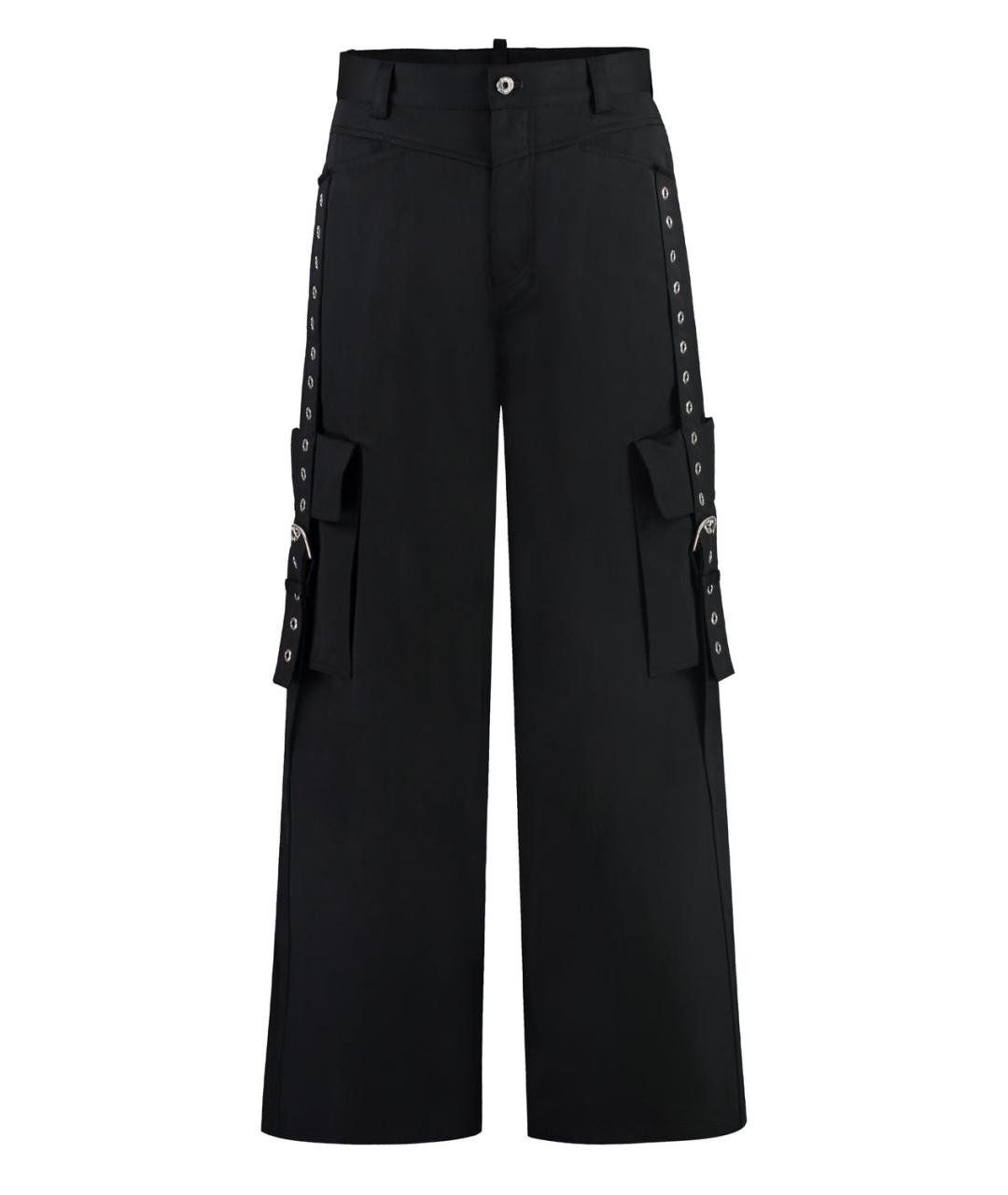 OFF-WHITE Черные хлопковые повседневные брюки, фото 1