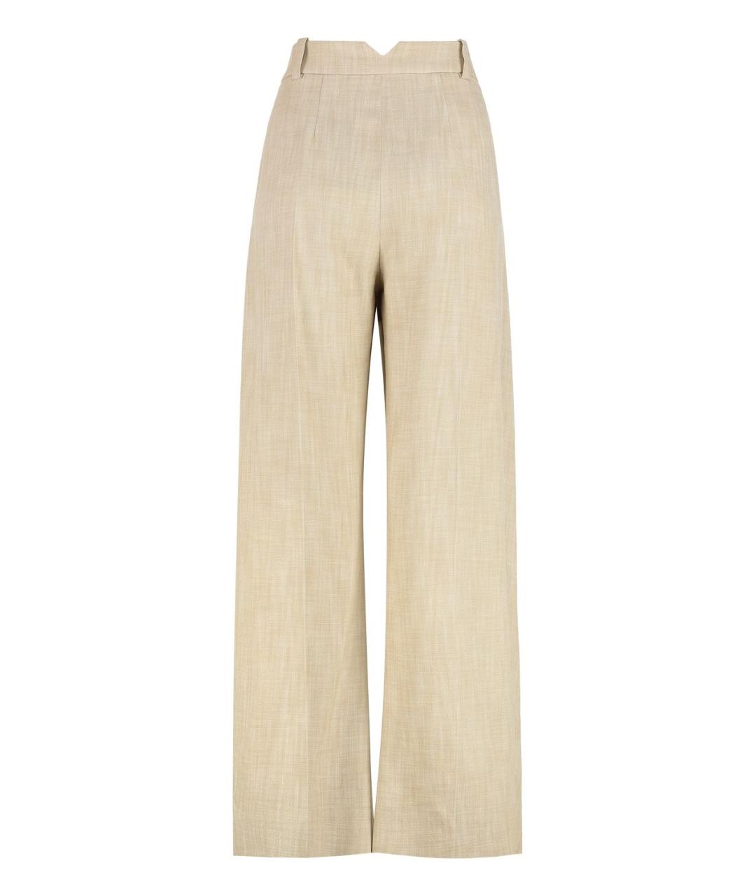 PINKO Бежевые полиэстеровые прямые брюки, фото 2