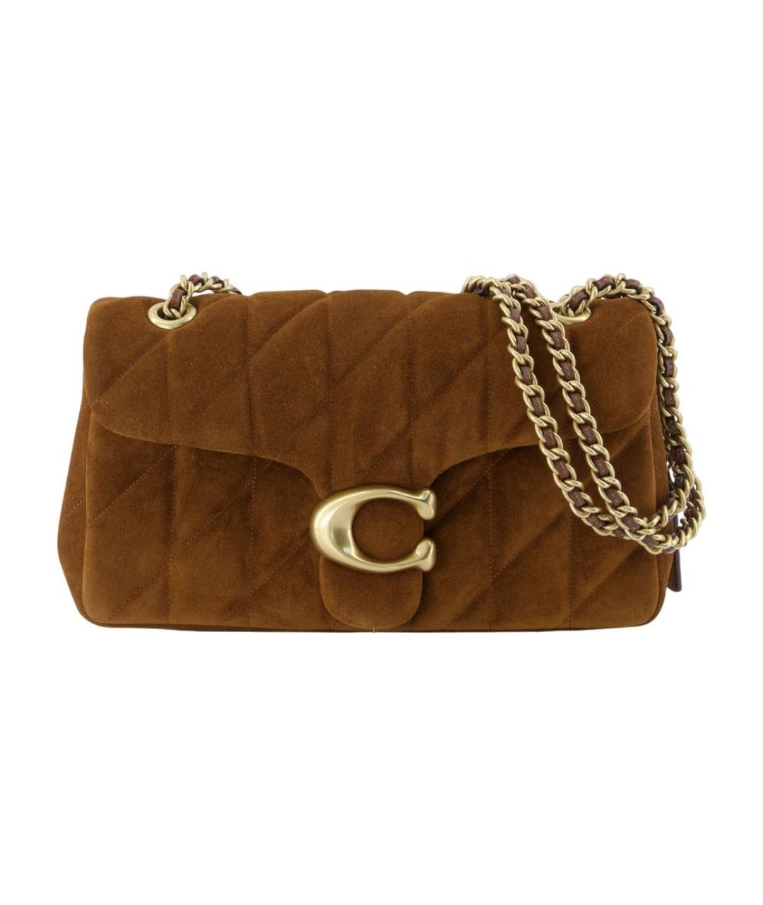 COACH Коричневая замшевая сумка через плечо, фото 1