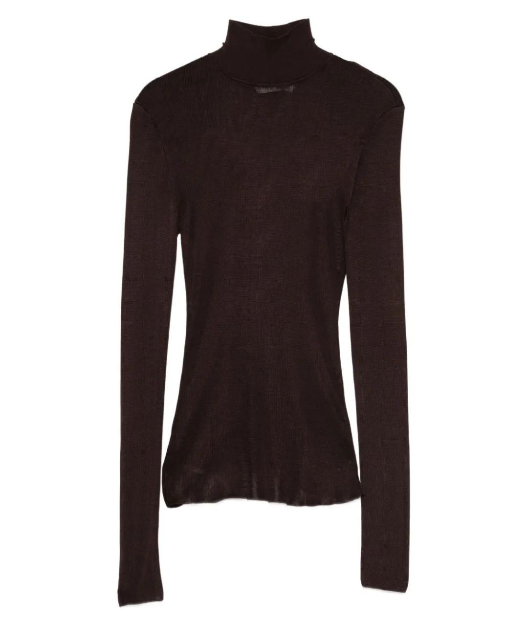 SELF-PORTRAIT Коричневая вискозная водолазка, фото 1