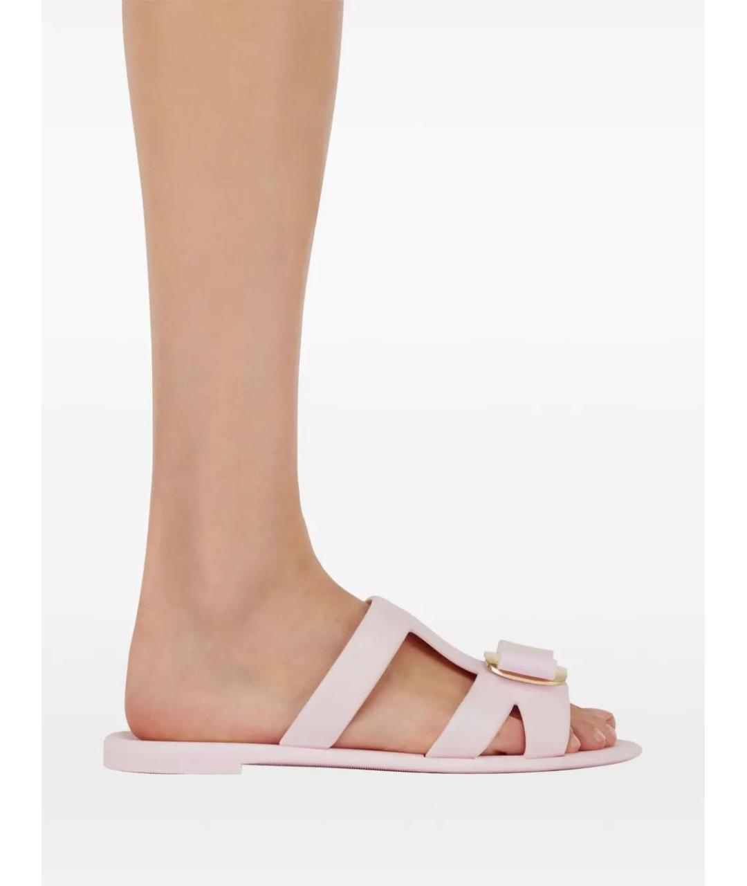 FERRAGAMO Розовые шлепанцы, фото 5