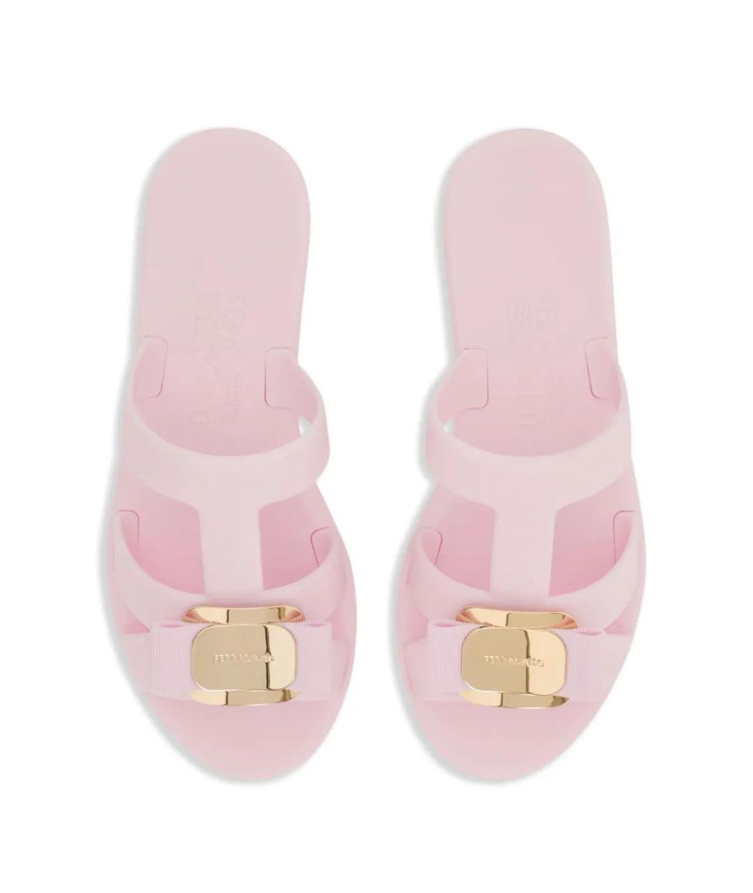 FERRAGAMO Розовые шлепанцы, фото 4