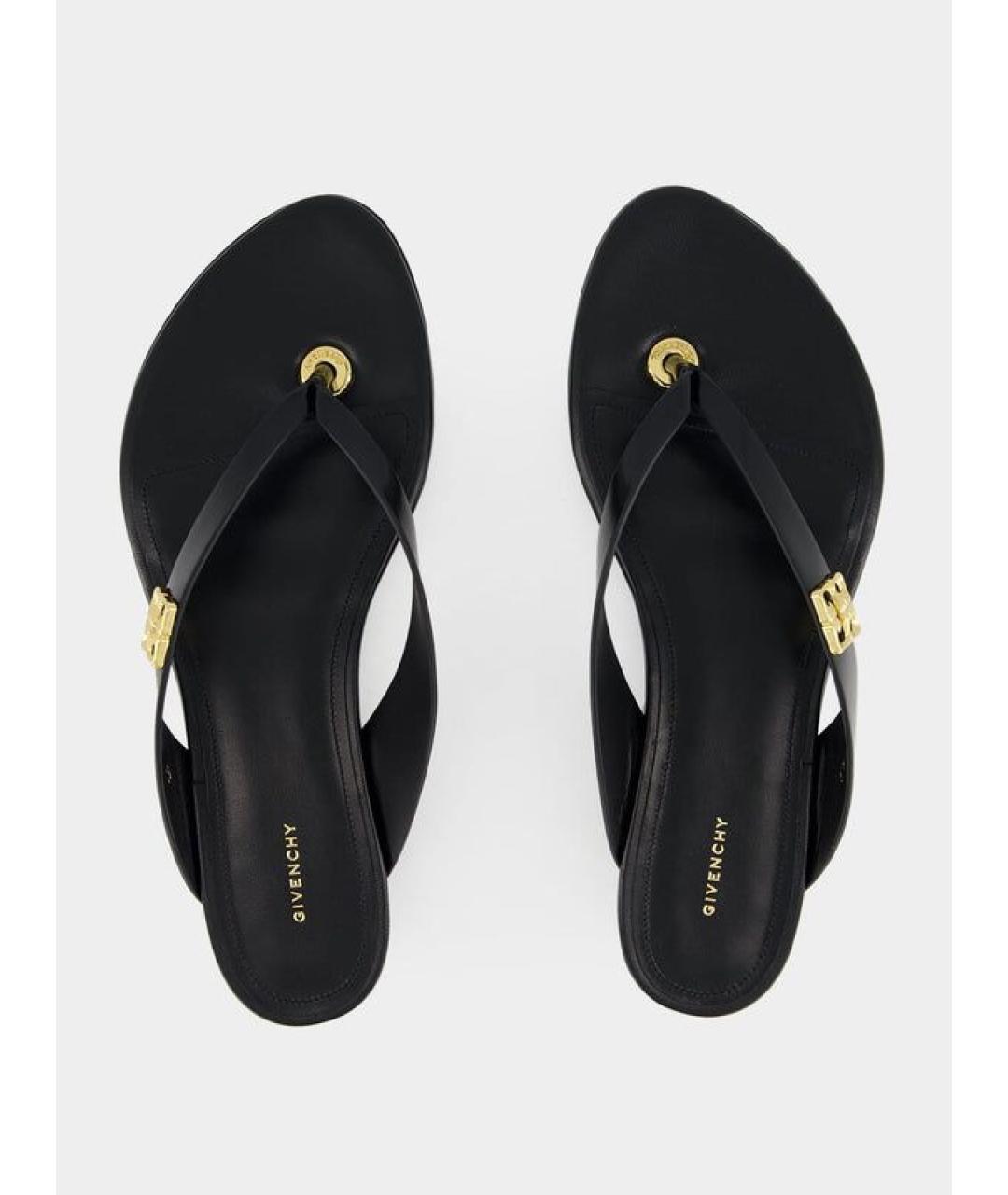 GIVENCHY Черные кожаные сандалии, фото 4