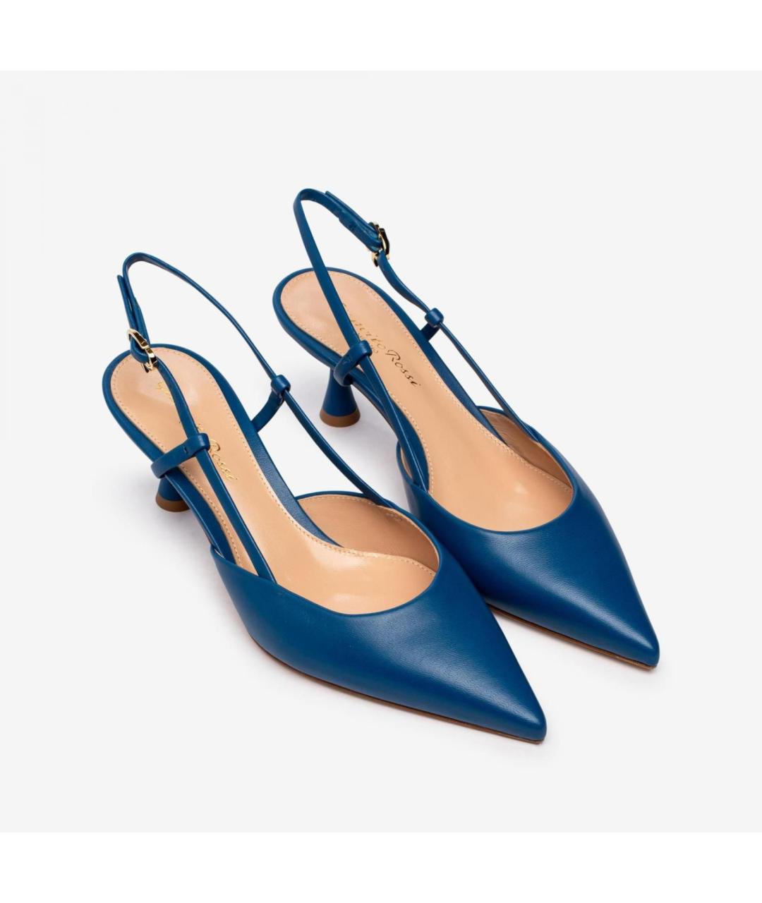 GIANVITO ROSSI Синие кожаные туфли, фото 4