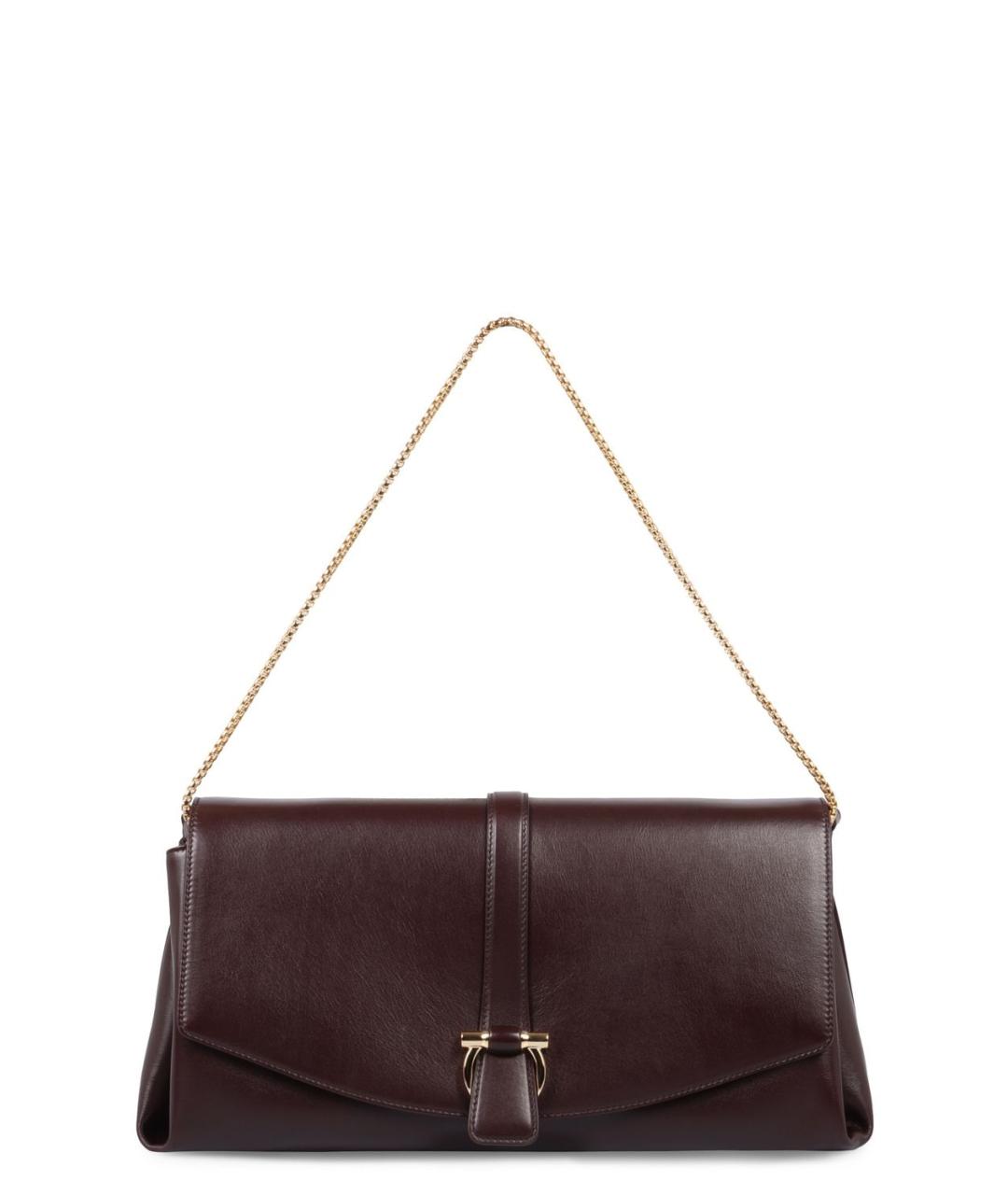 FERRAGAMO Бордовая бархатная сумка через плечо, фото 1