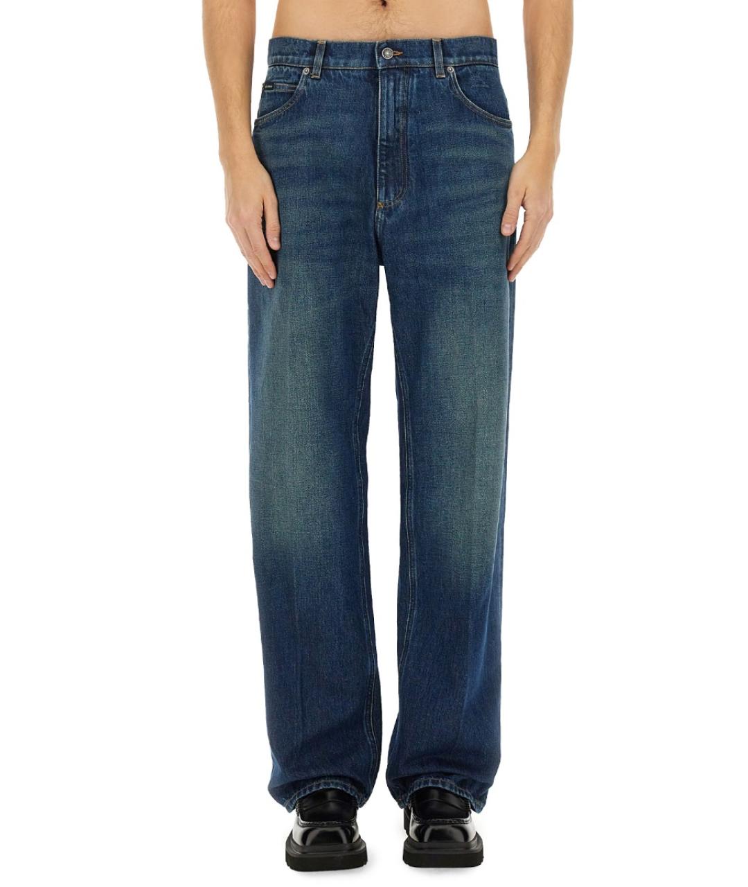 DOLCE&GABBANA Синие хлопковые повседневные брюки, фото 5