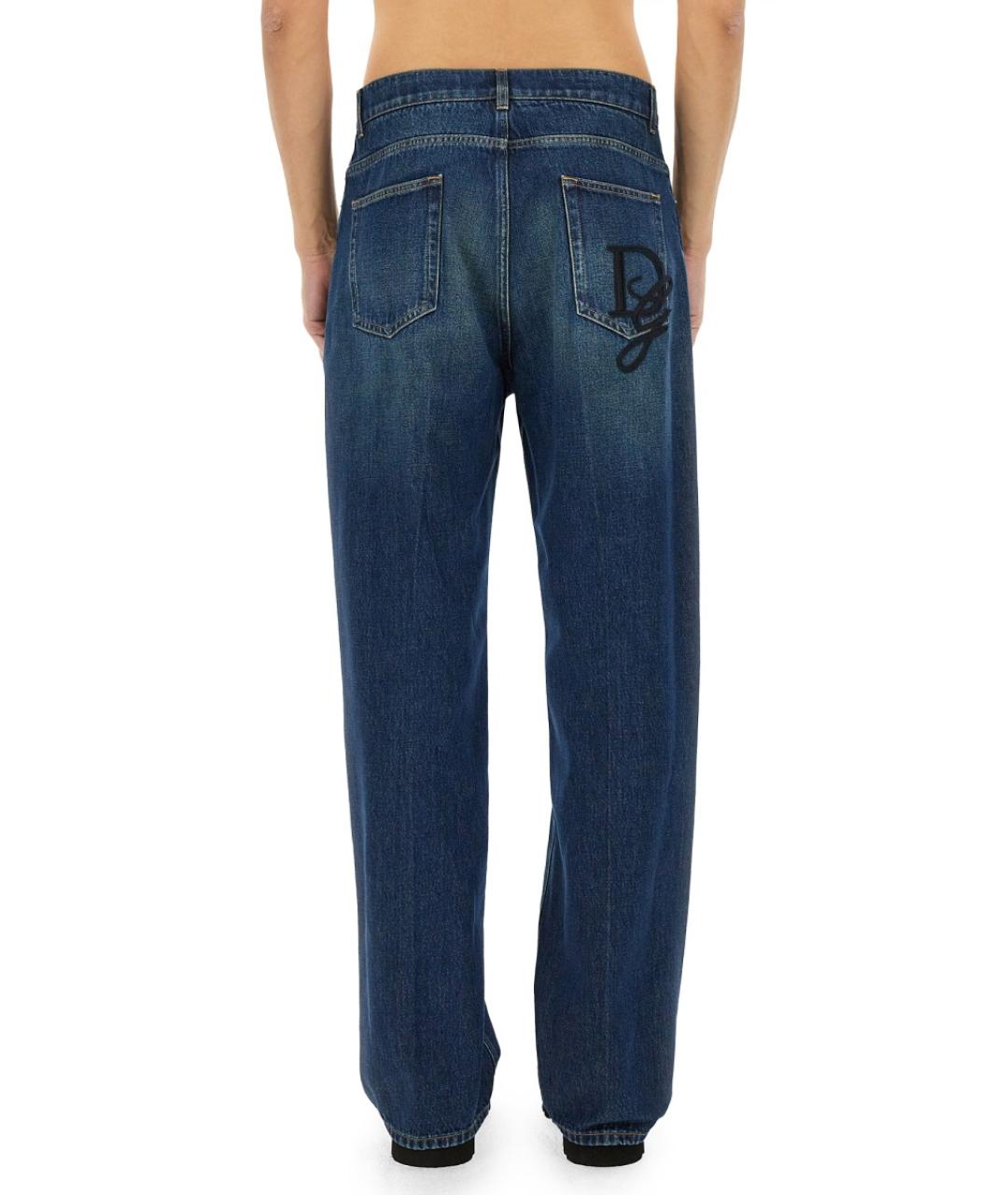 DOLCE&GABBANA Синие хлопковые повседневные брюки, фото 3