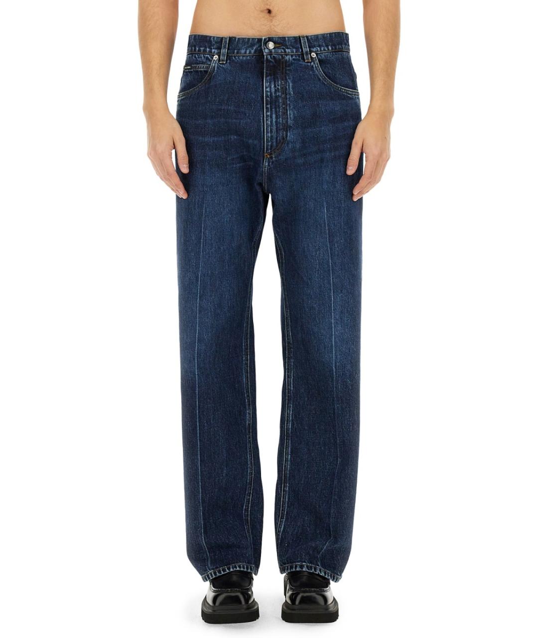 DOLCE&GABBANA Синие хлопковые повседневные брюки, фото 5