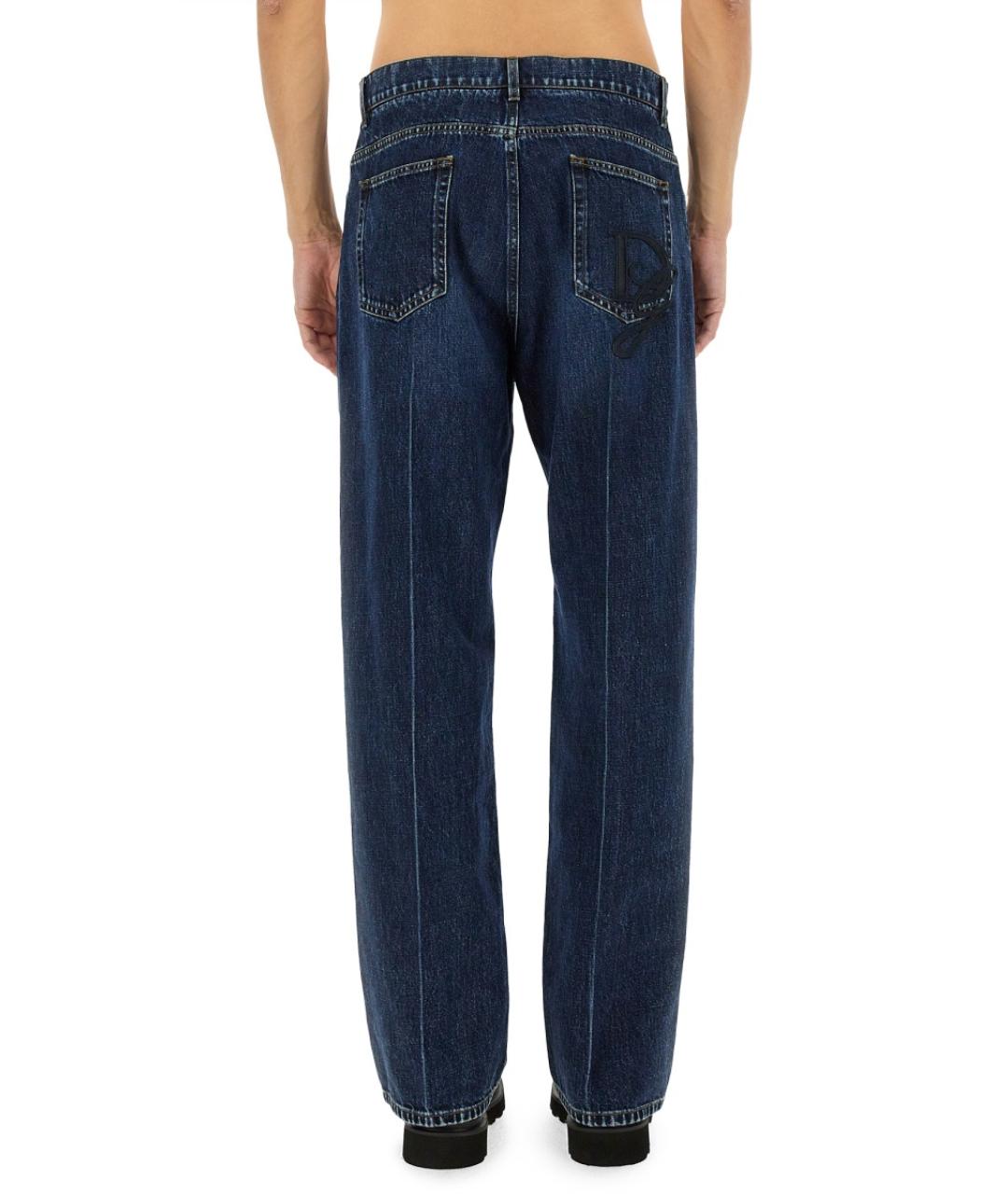 DOLCE&GABBANA Синие хлопковые повседневные брюки, фото 3