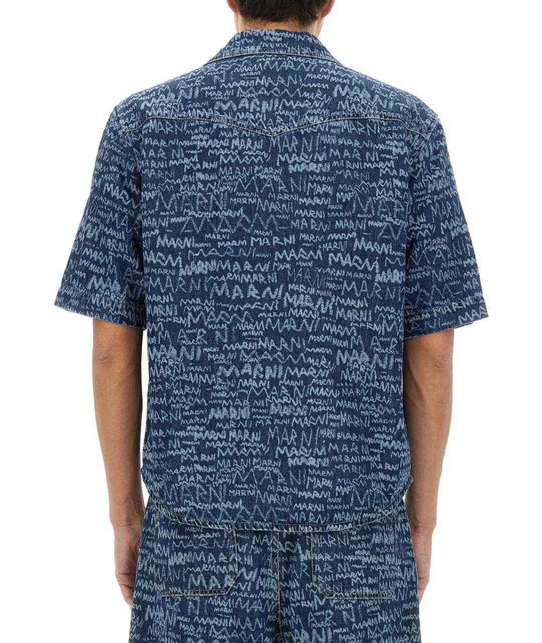 MARNI Синяя хлопковая кэжуал рубашка, фото 4