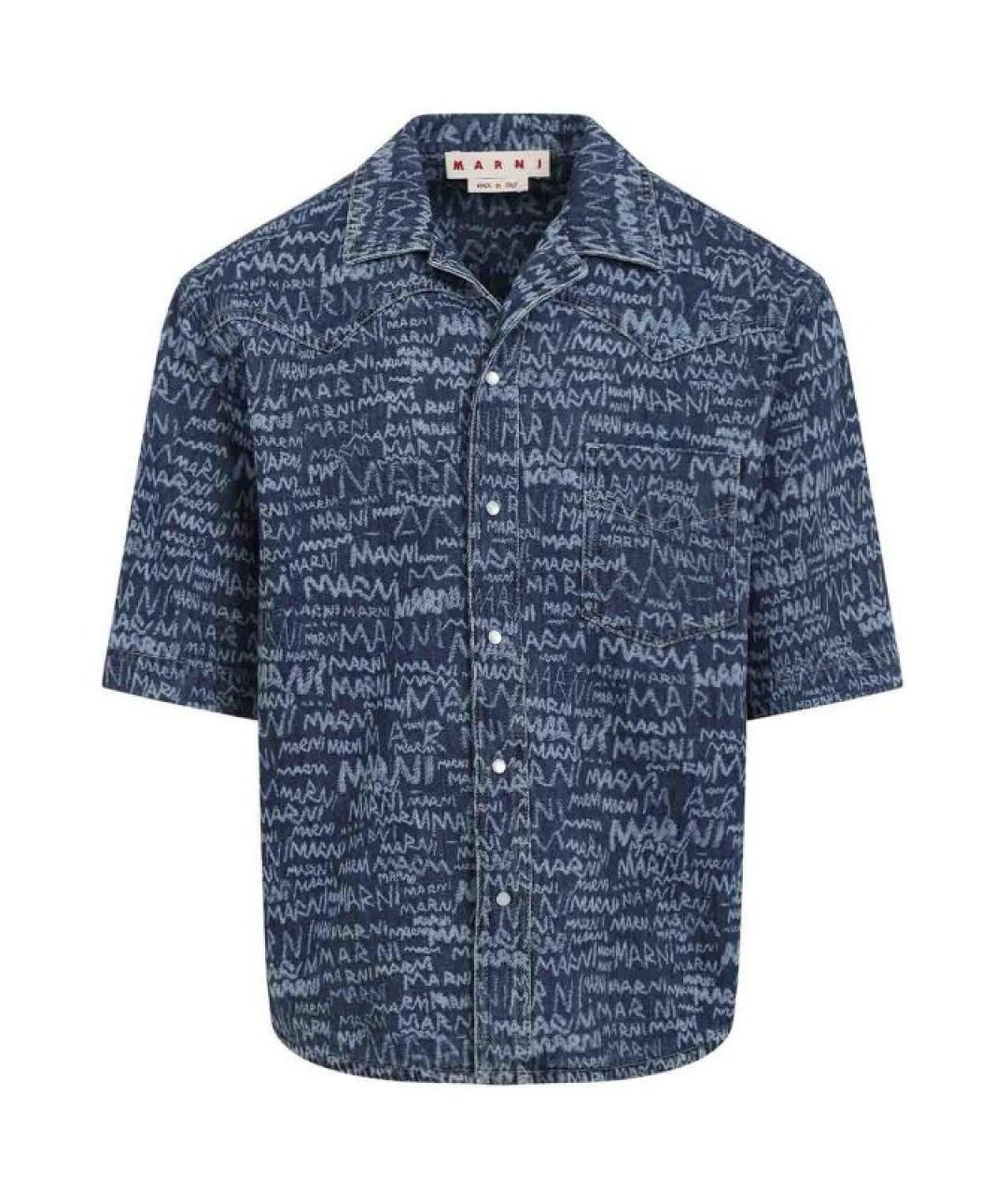 MARNI Синяя хлопковая кэжуал рубашка, фото 1