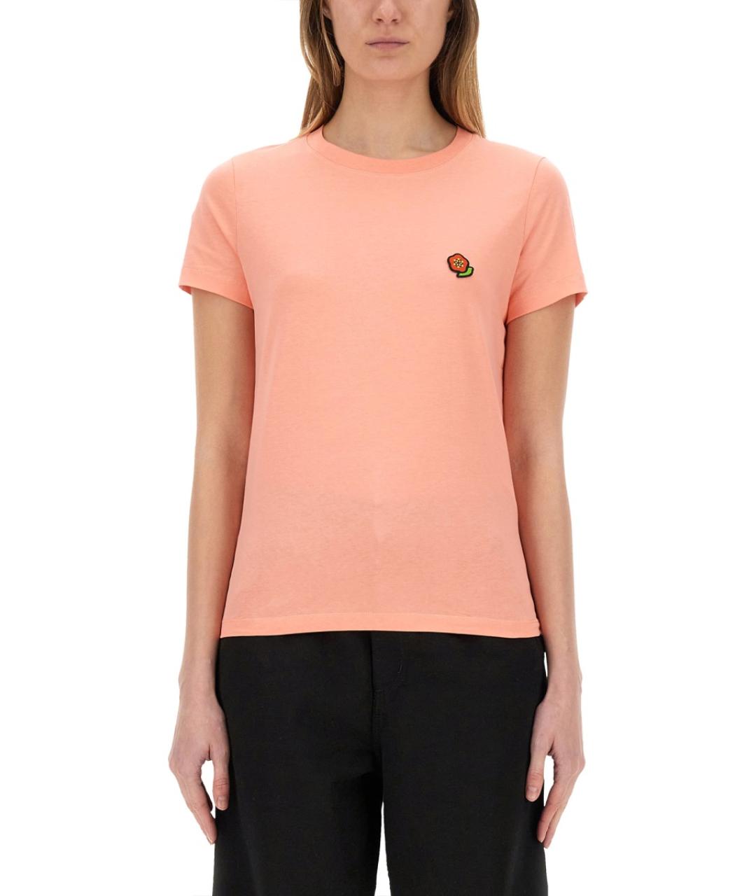 KENZO Розовая хлопковая футболка, фото 2