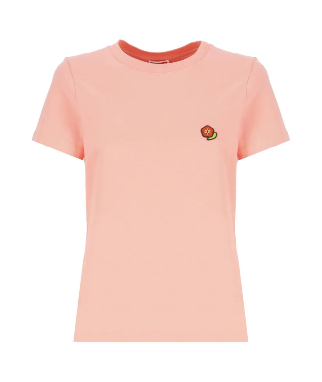 KENZO Розовая хлопковая футболка, фото 1