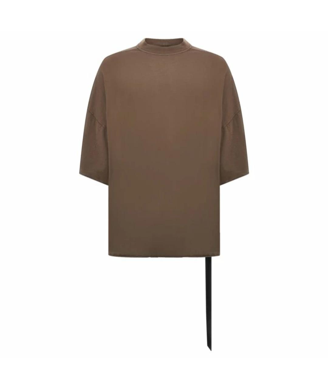 RICK OWENS DRKSHDW Бежевая хлопковая футболка, фото 1