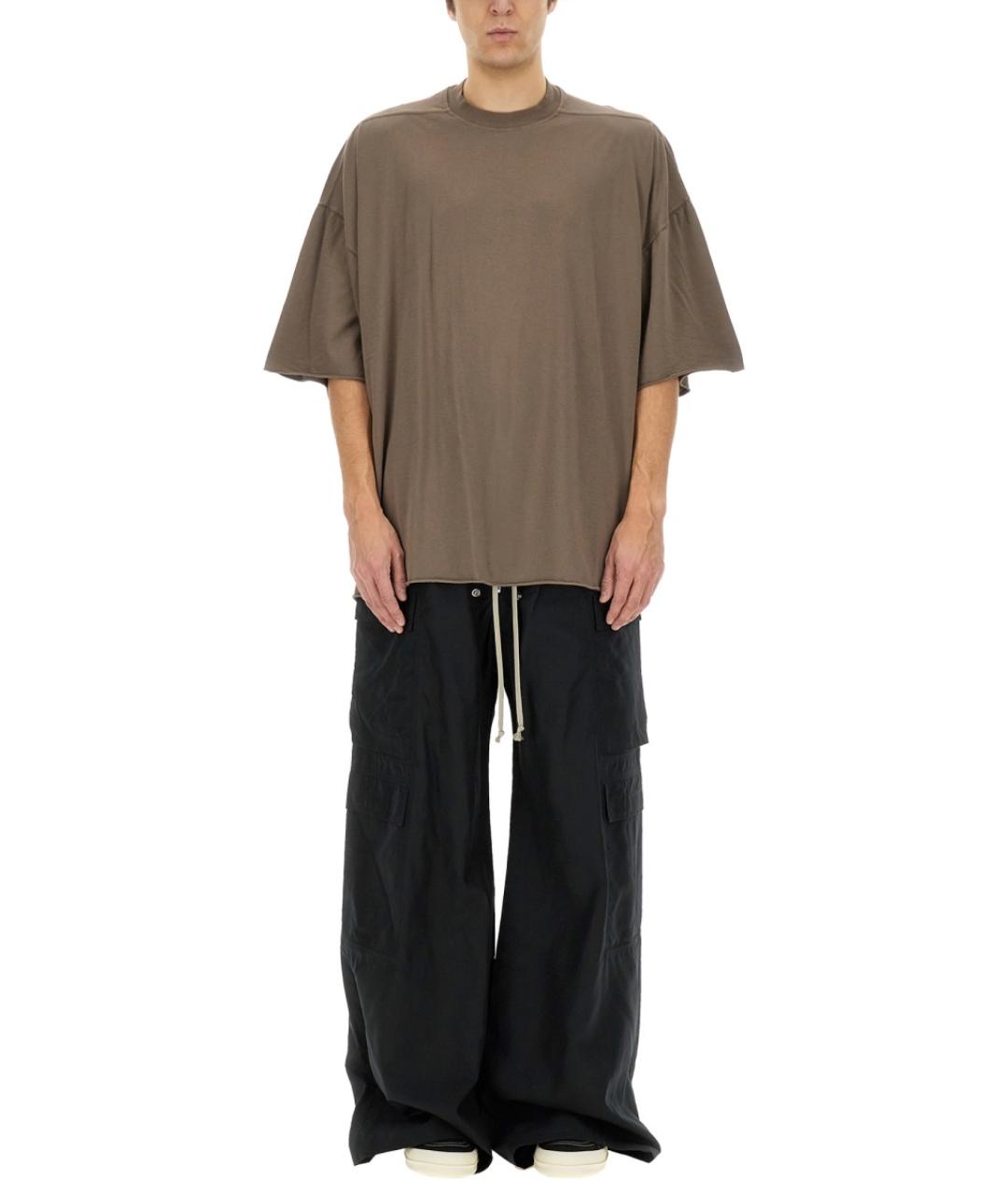 RICK OWENS DRKSHDW Бежевая хлопковая футболка, фото 2