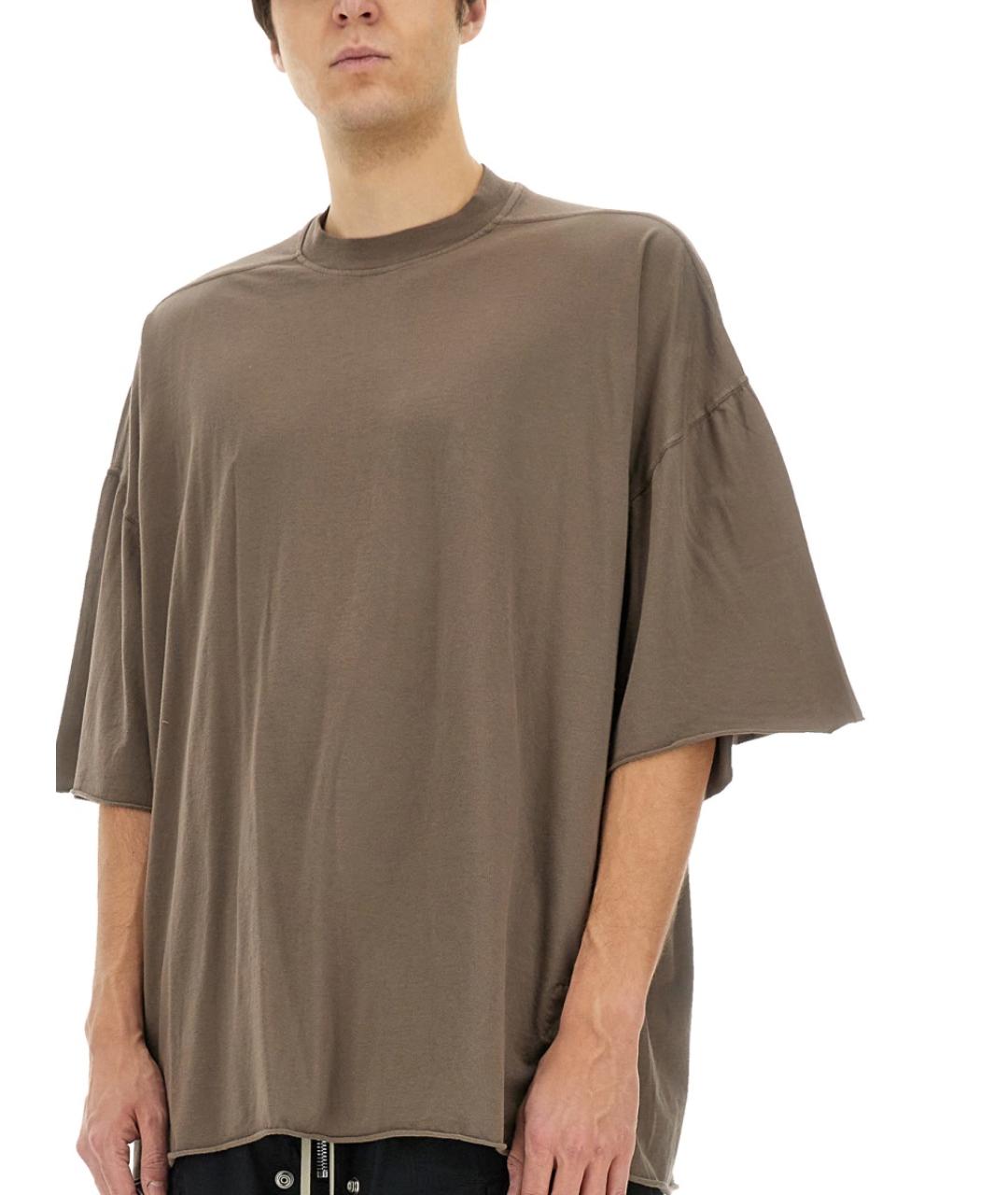 RICK OWENS DRKSHDW Бежевая хлопковая футболка, фото 5