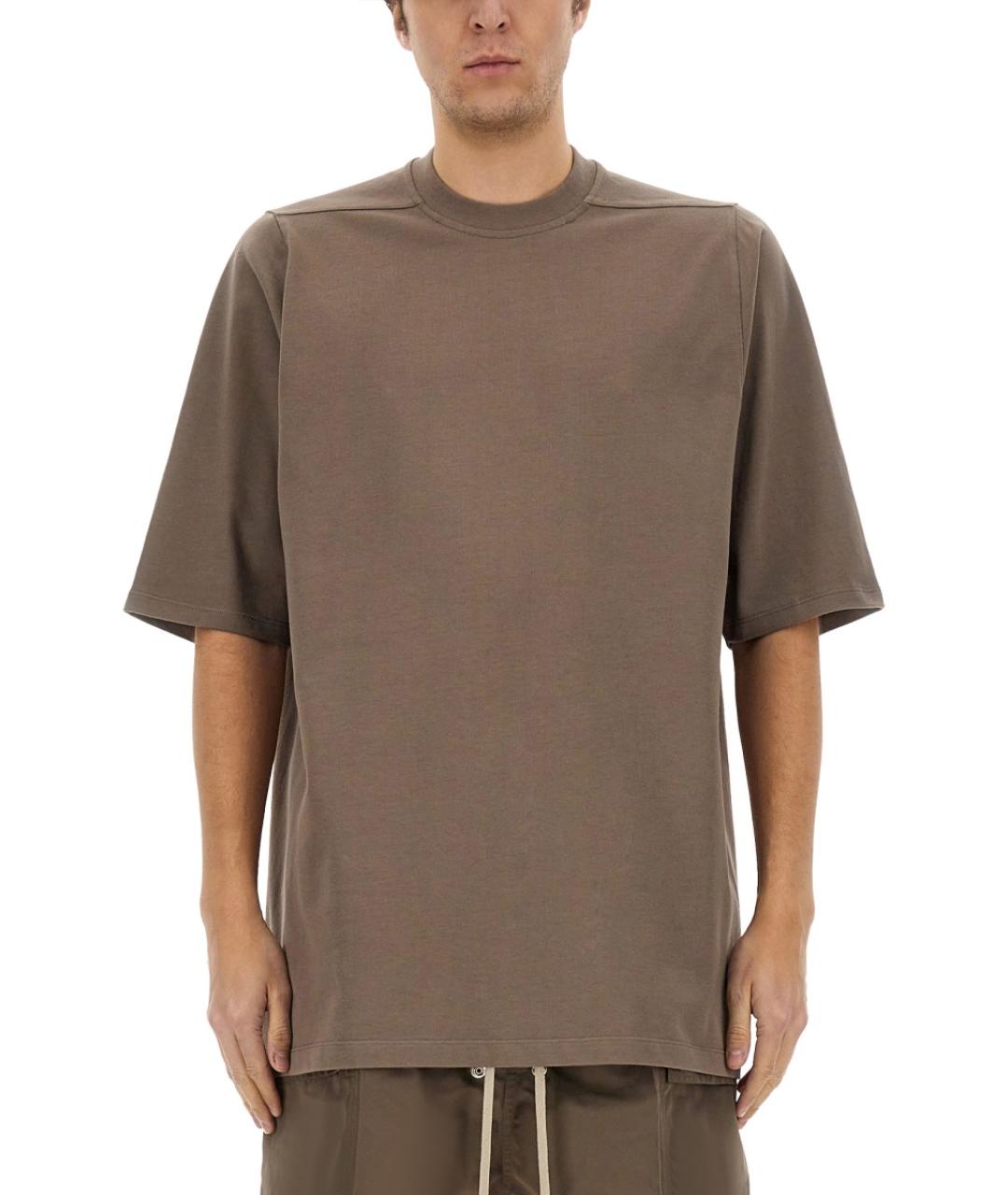 RICK OWENS Бежевая хлопковая футболка, фото 2