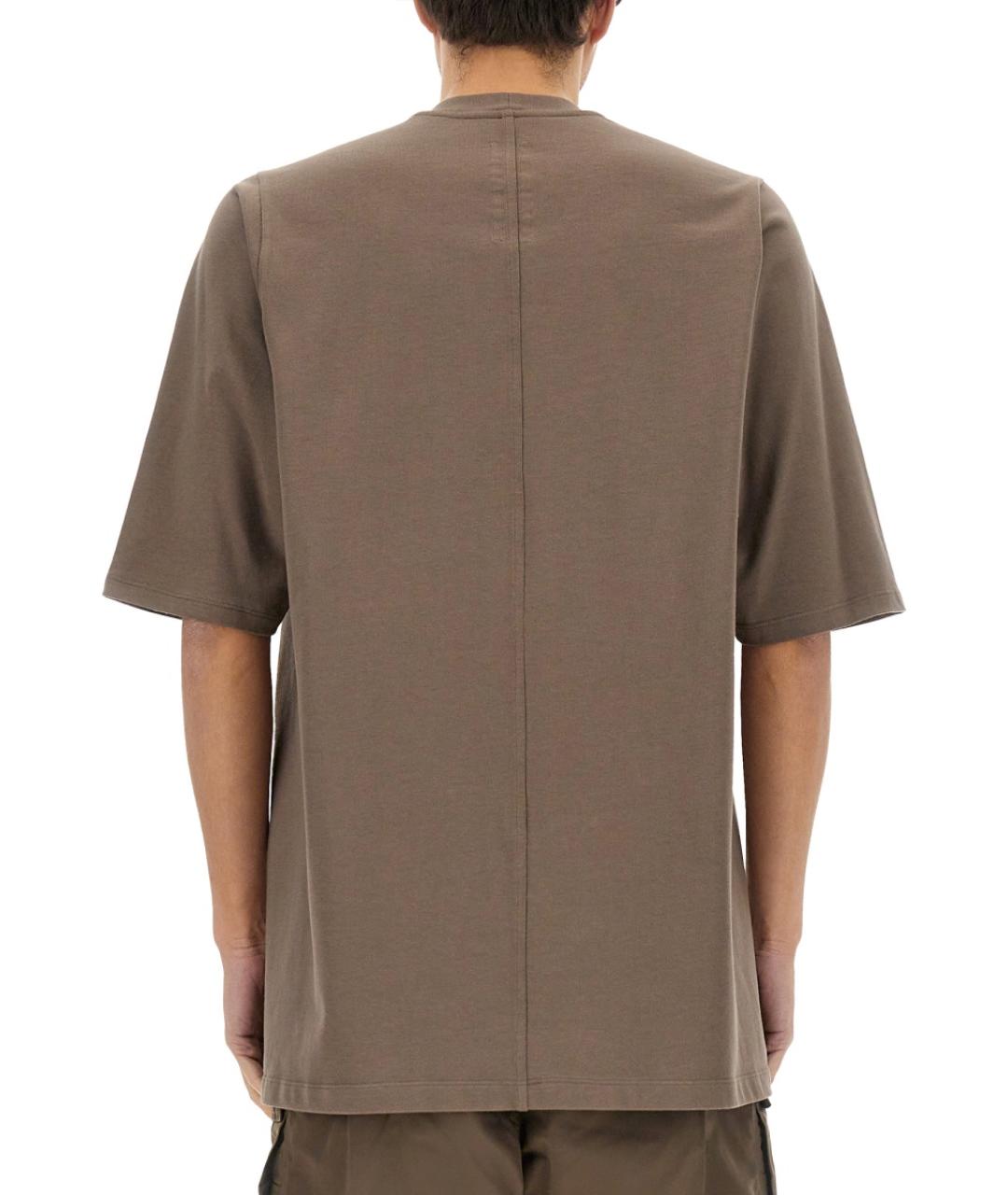 RICK OWENS Бежевая хлопковая футболка, фото 4