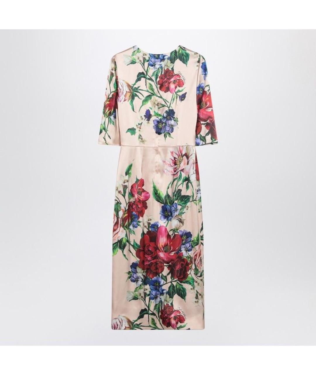 DOLCE&GABBANA Мульти шелковое повседневное платье, фото 2