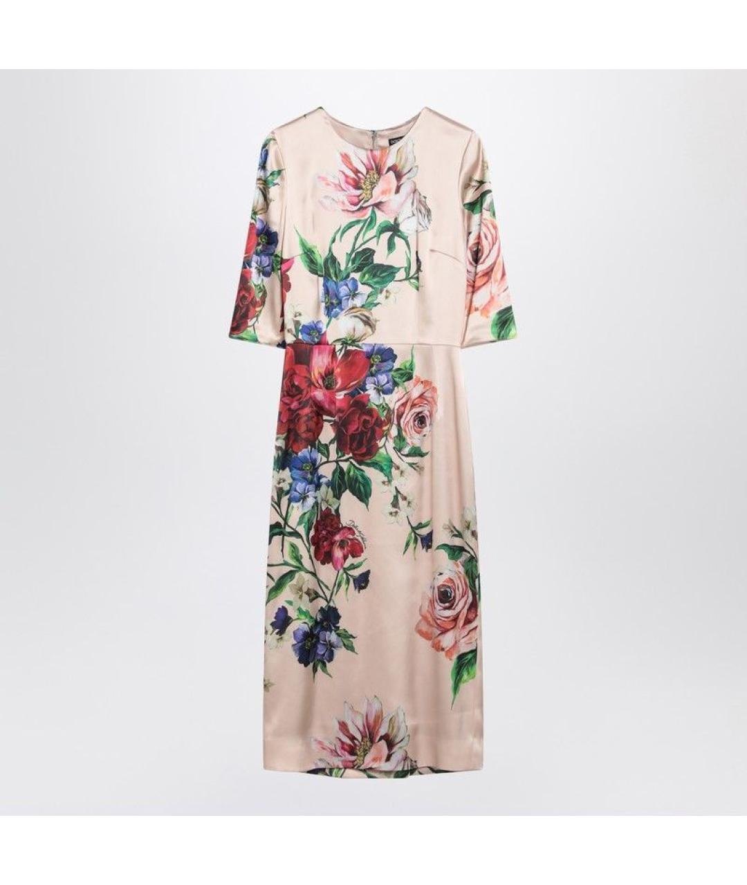 DOLCE&GABBANA Мульти шелковое повседневное платье, фото 3