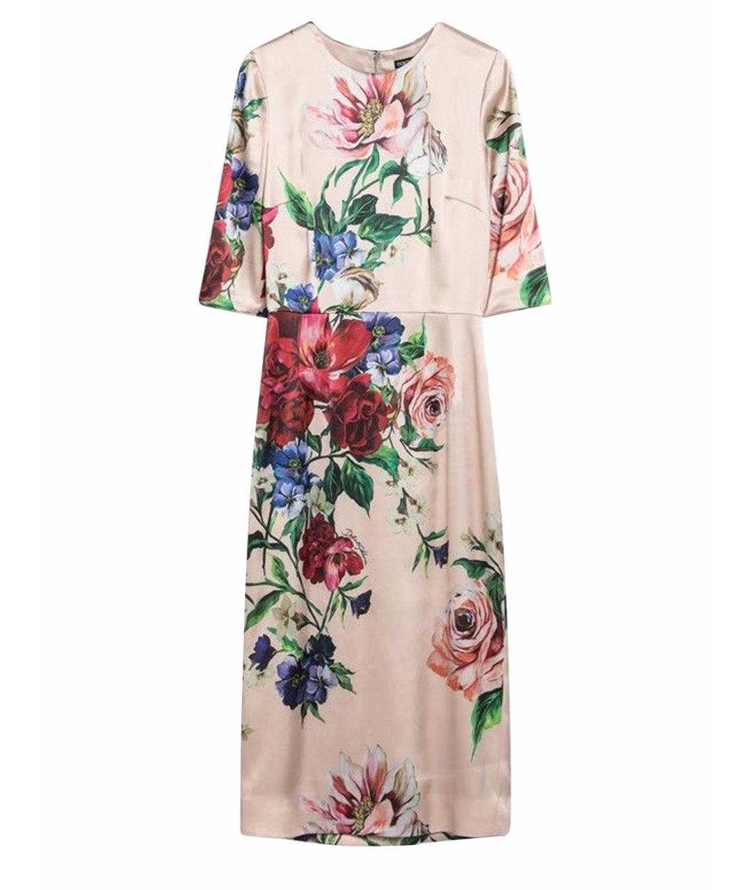 DOLCE&GABBANA Мульти шелковое повседневное платье, фото 1