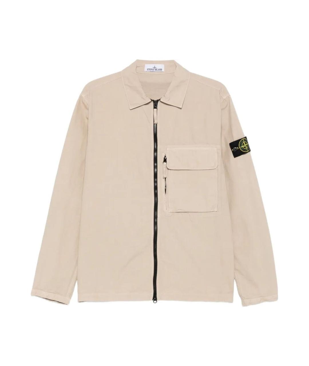 STONE ISLAND Бежевая хлопковая кэжуал рубашка, фото 1