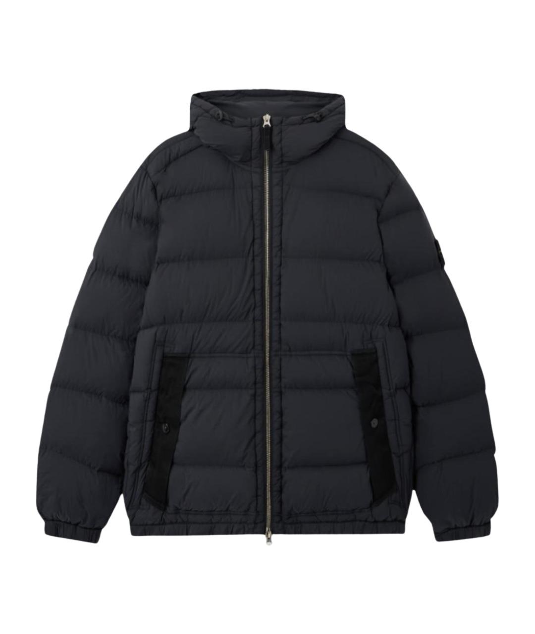 STONE ISLAND Черный полиамидовый пуховик, фото 1