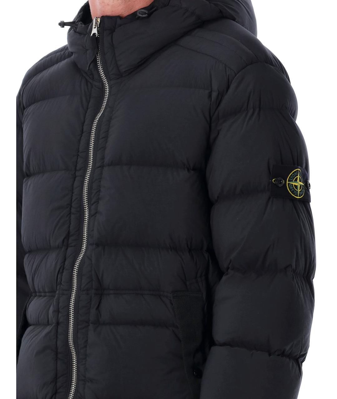 STONE ISLAND Черный полиамидовый пуховик, фото 4