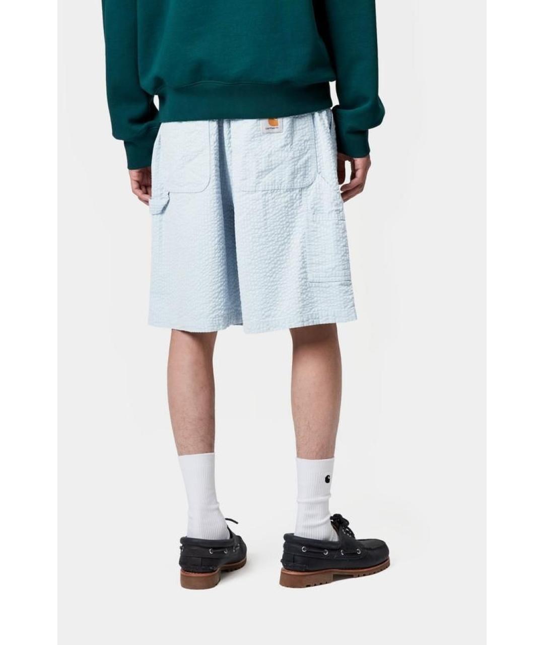 CARHARTT WIP Голубые хлопковые шорты, фото 5