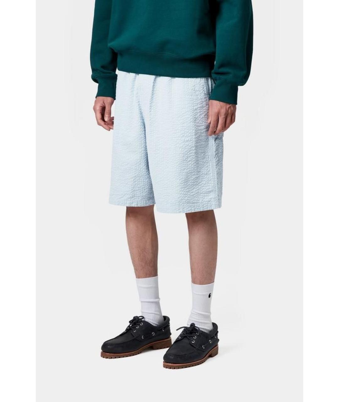 CARHARTT WIP Голубые хлопковые шорты, фото 3