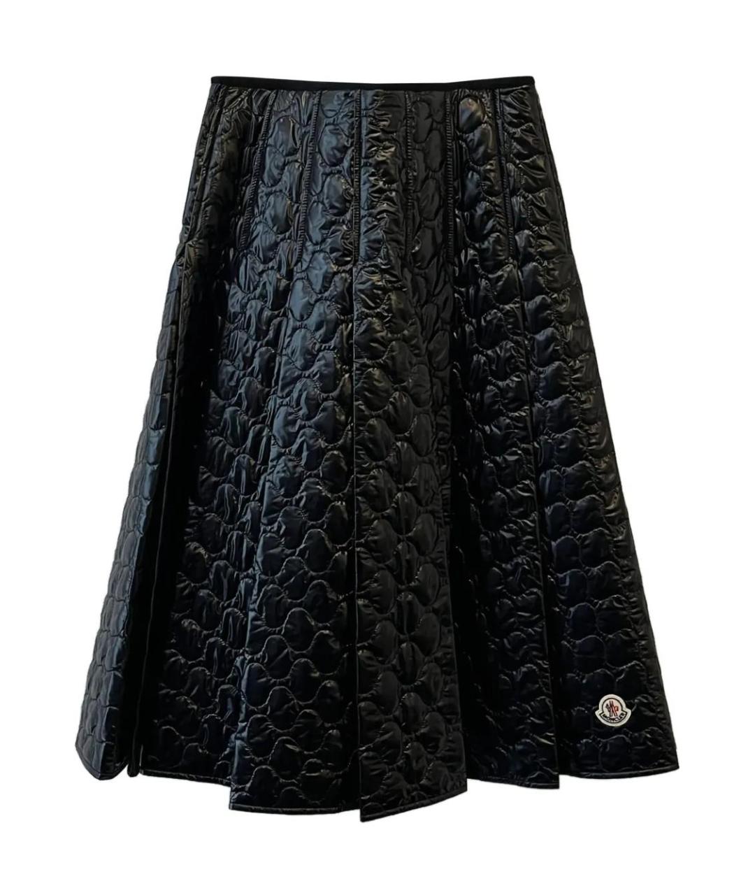 MONCLER Черная полиэстеровая юбка миди, фото 1