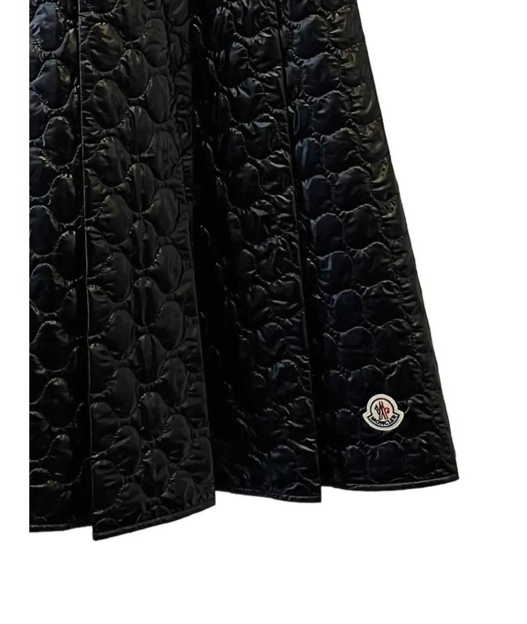 MONCLER Черная полиэстеровая юбка миди, фото 2