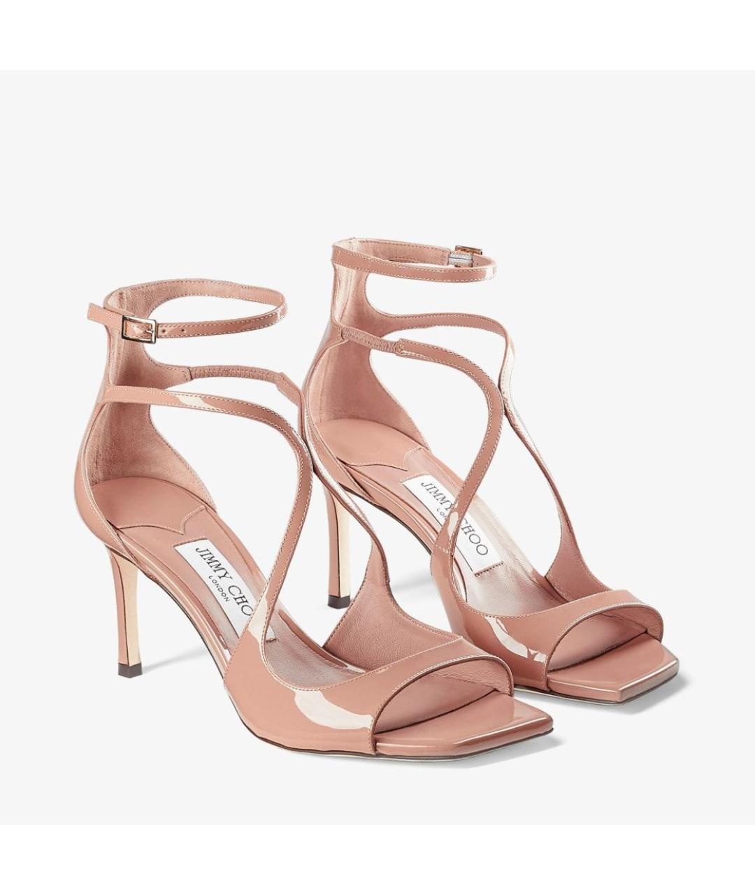 JIMMY CHOO Розовые кожаные сандалии, фото 2