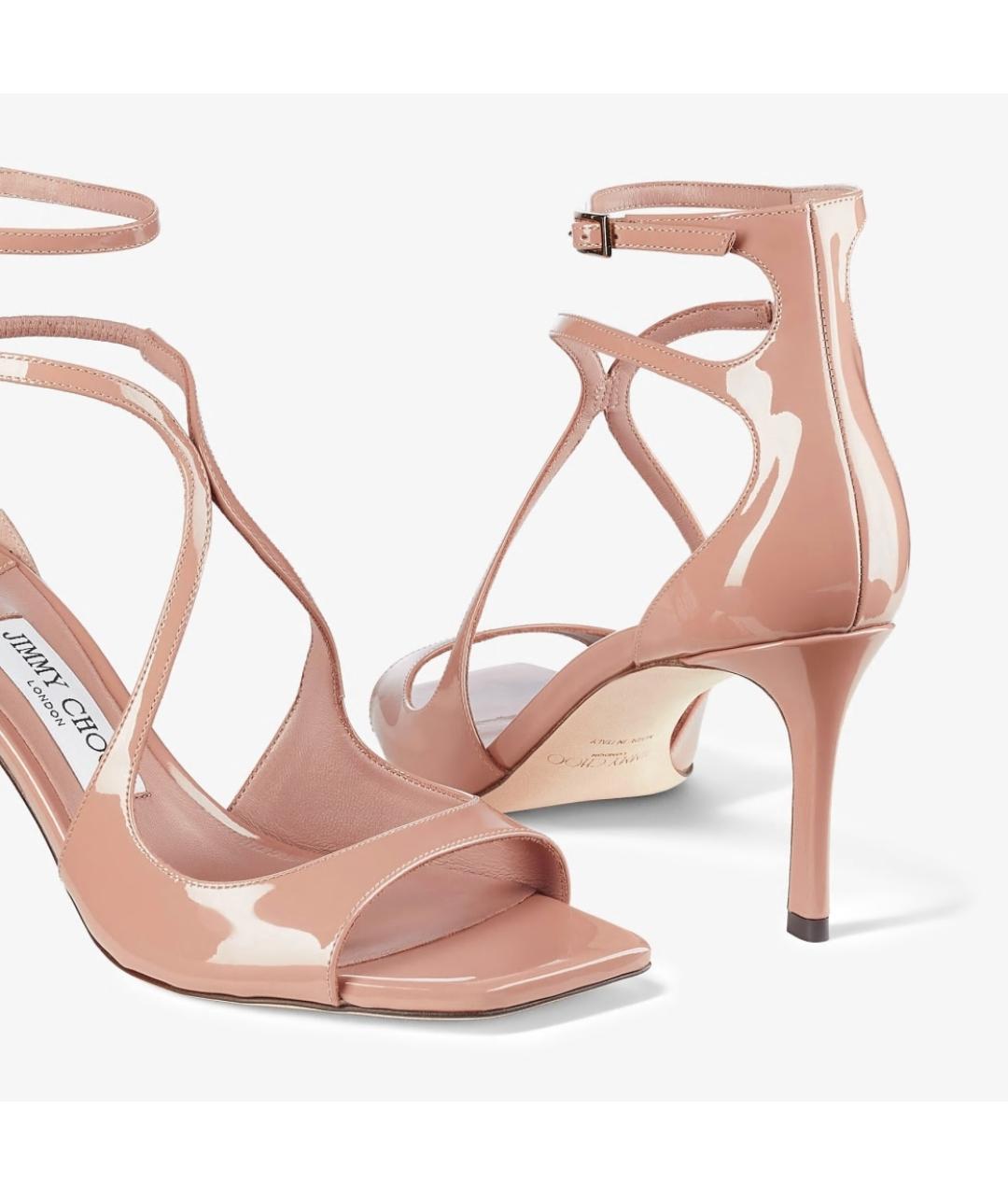 JIMMY CHOO Розовые кожаные сандалии, фото 3