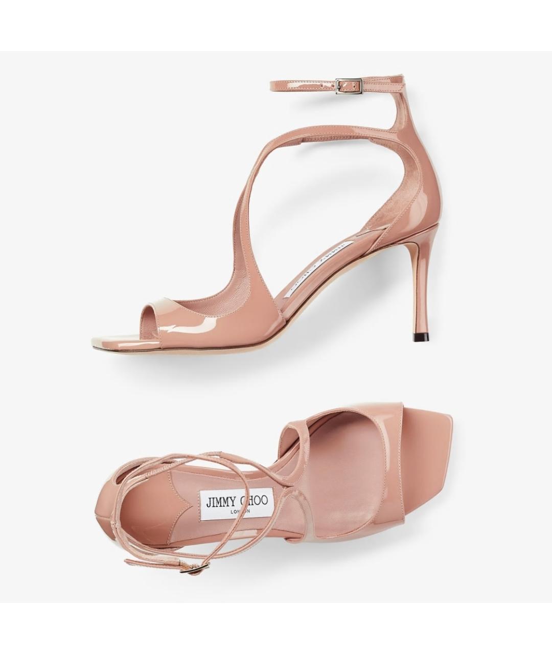 JIMMY CHOO Розовые кожаные сандалии, фото 4