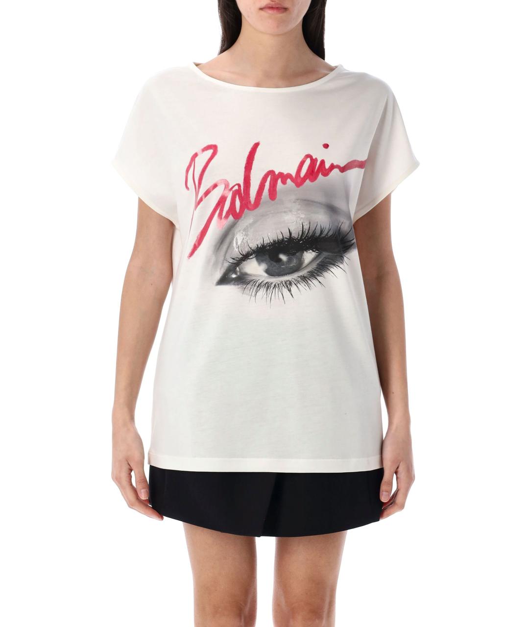 BALMAIN Белая хлопковая футболка, фото 4