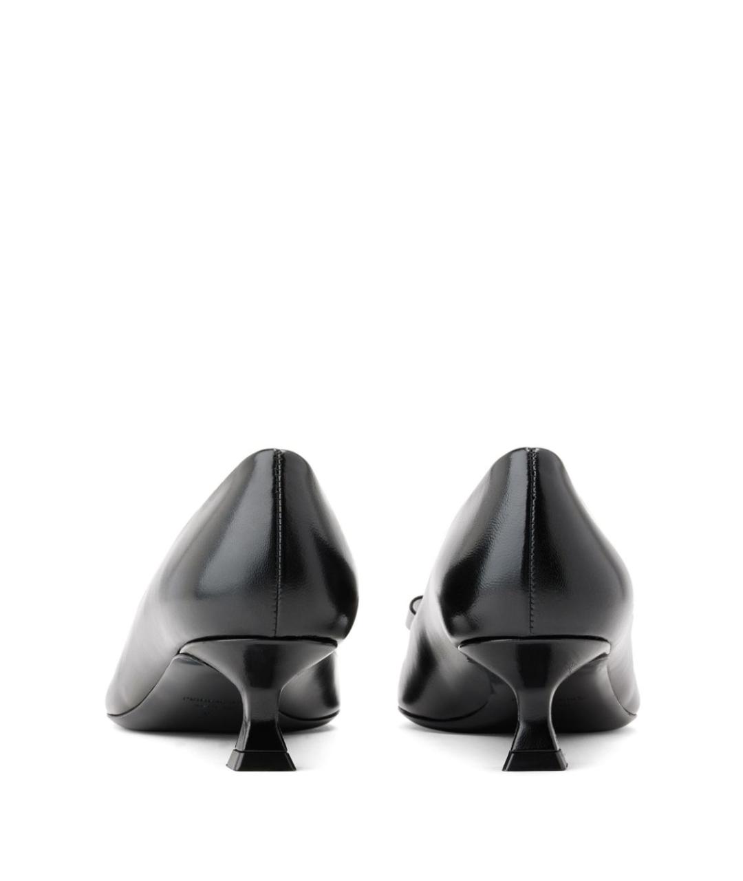FERRAGAMO Черные кожаные лодочки на низком каблуке, фото 2
